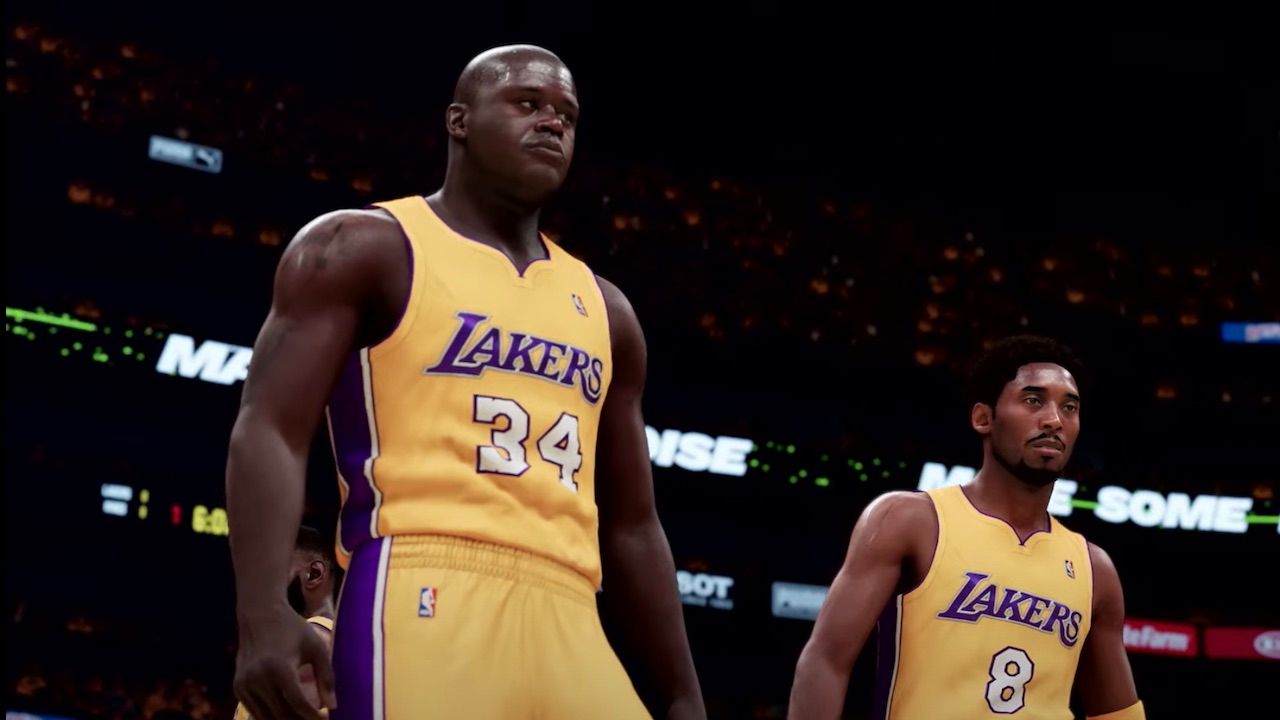 Two Laker Legends, Shaq and Kobe, take the court