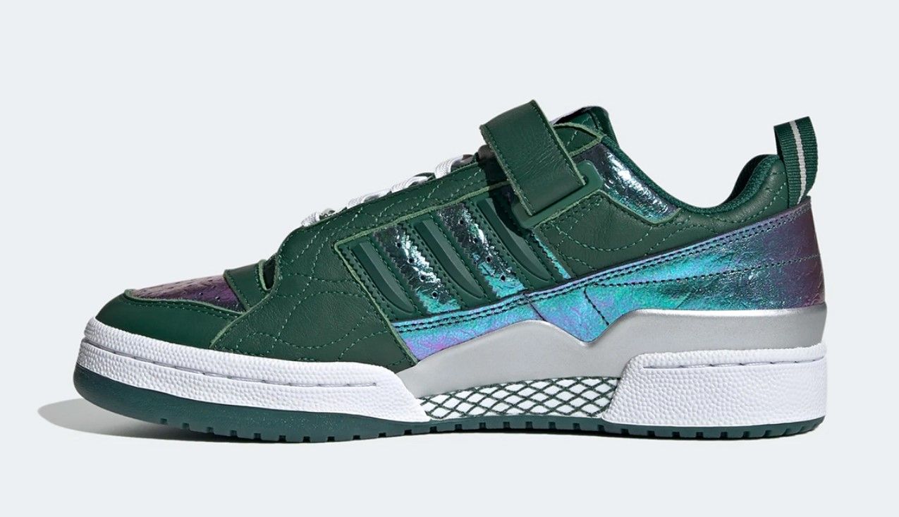 adidas Forum Low "Xiangi" product image of a green reflective sneaker.