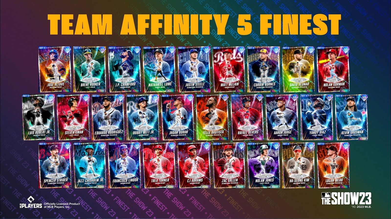 MLB The Show 23 Team Affinity 5 cards