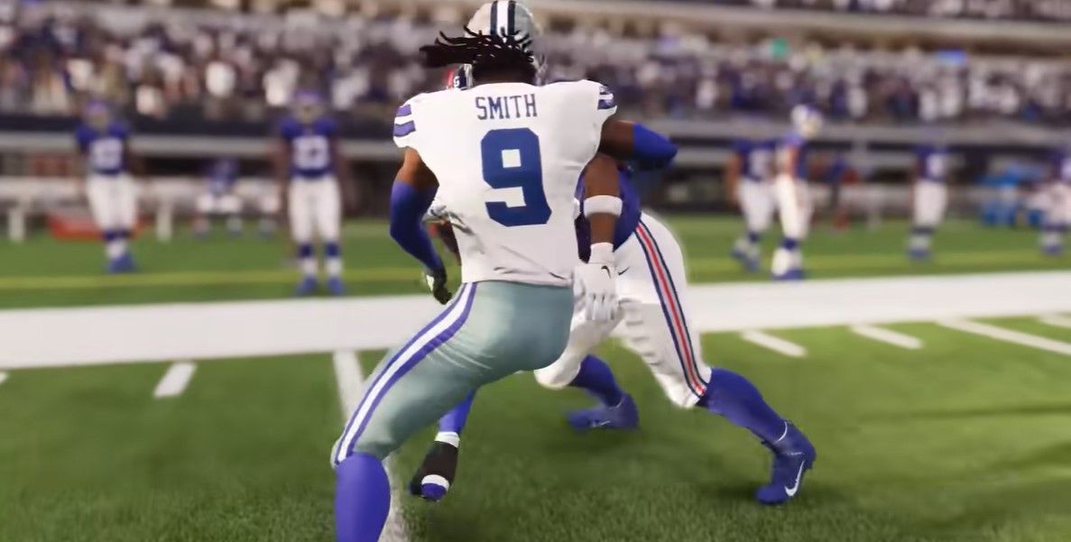 The Dallas Cowboys prepare to strip the ball in Madden 22