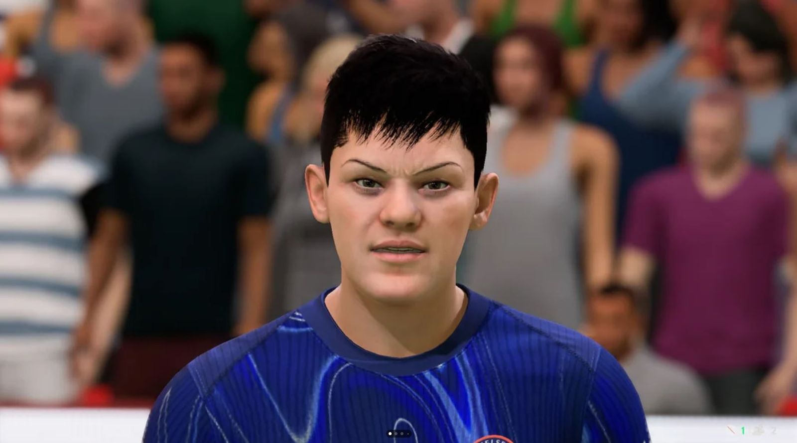 FC 25 youth academy player with an unrealistic face