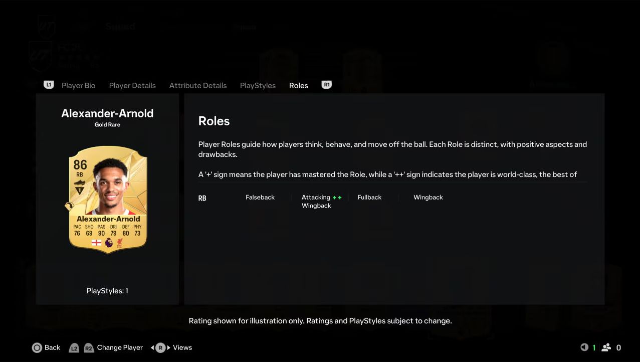 FC 25 Ultimate Team Player Roles