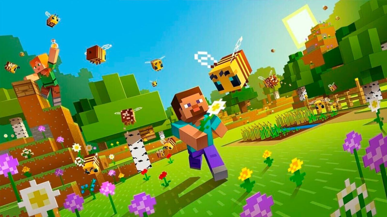 A promotional image of the Minecraft game. 