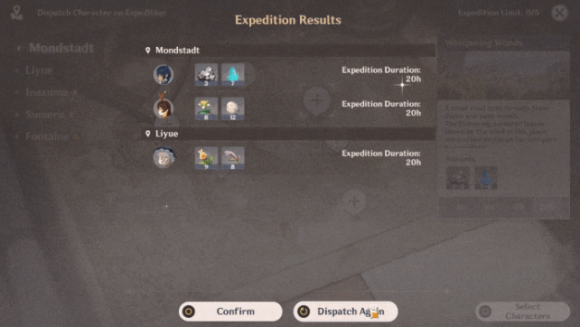 Genshin Impact 4.3: One-click expeditions