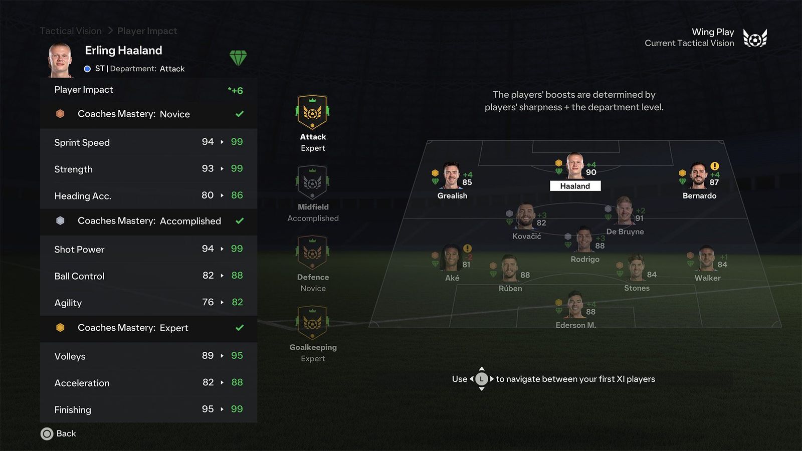 FC 24 Career Mode - Wing Play coaching example