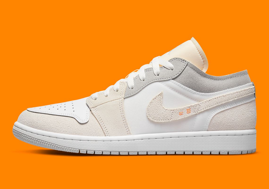 Air Jordan 1 Low "Inside Out" product image of a white and grey sneaker.