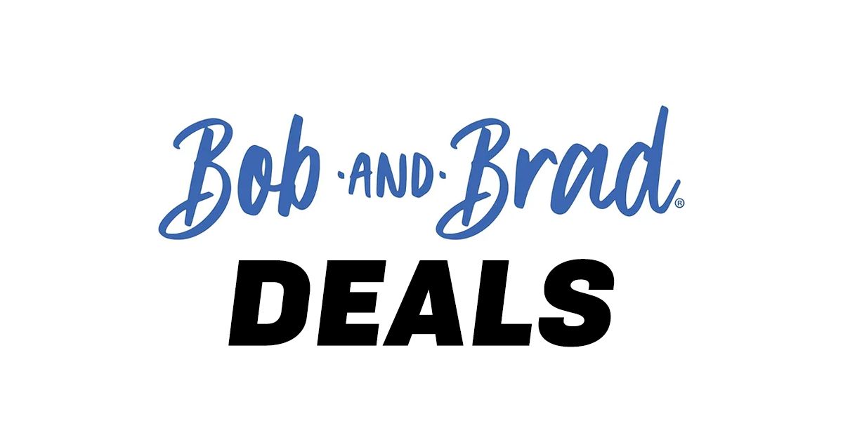 Bob and Brad logo in blue with "DEALS" underneath it in black.