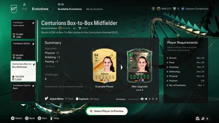 Centurions Box-to-Box Midfielder