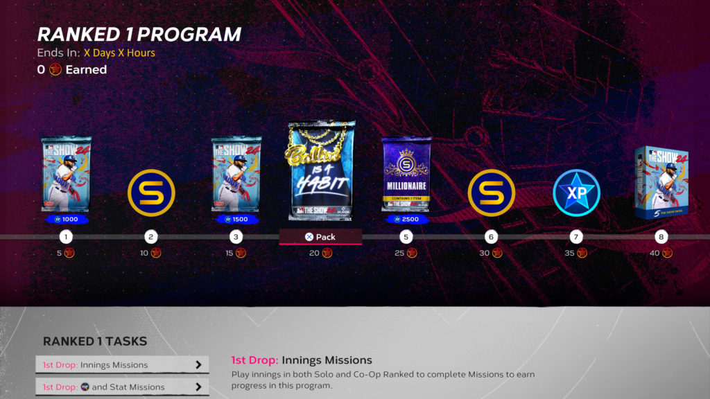 MLB The Show 24 Season 1 ranked program