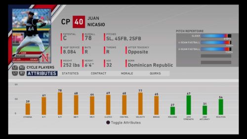 Juan Nicasio MLB The Show 20 best minor league players RTTS Franchise Mode