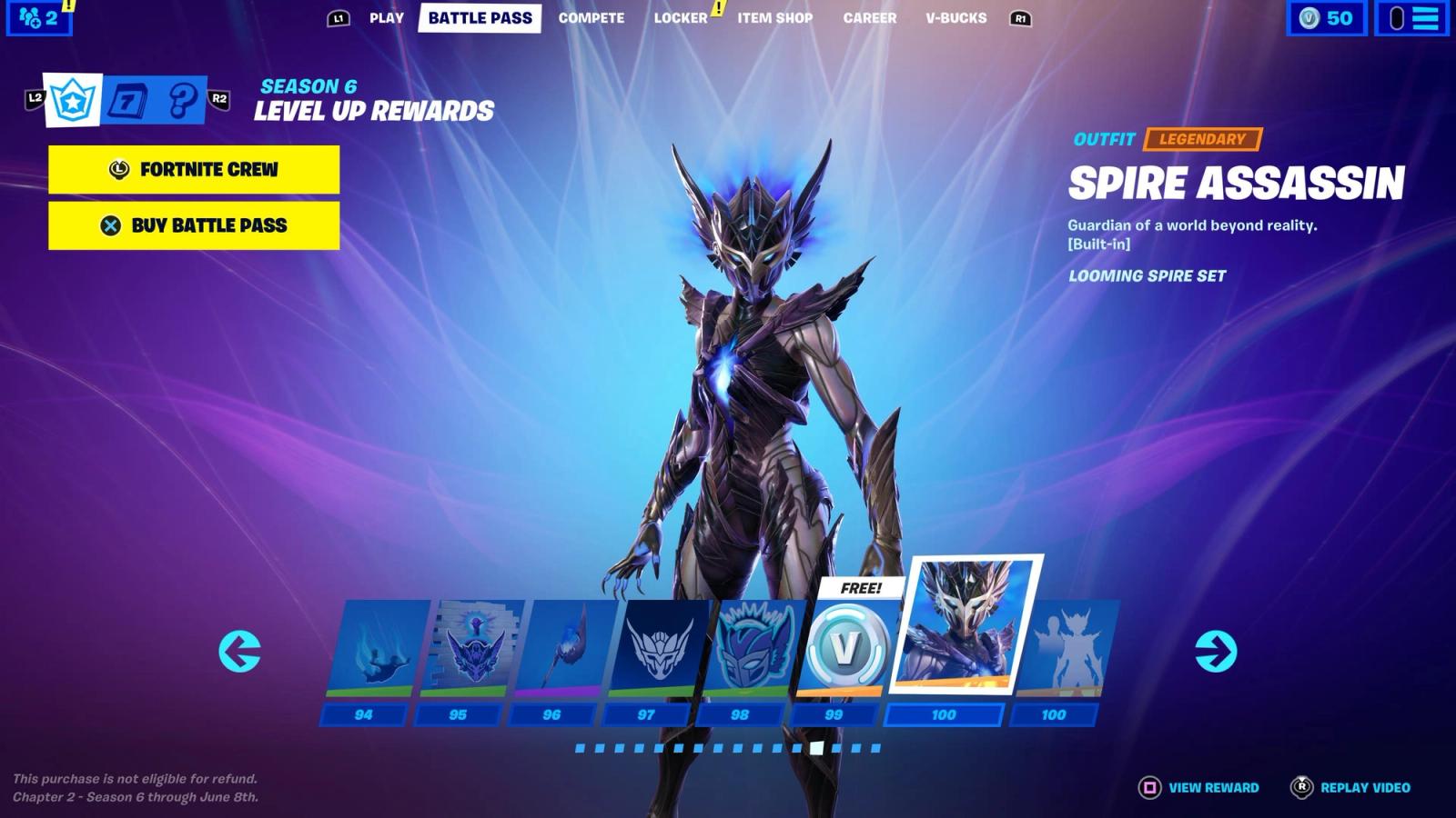 Fortnite Chapter 2 Season 6 Battle Pass Tier 100 Spire Assassin