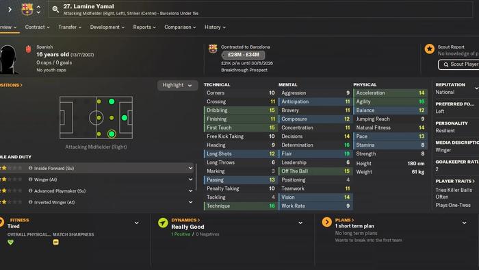 Is Lamine Yamal in Football Manager 2024?