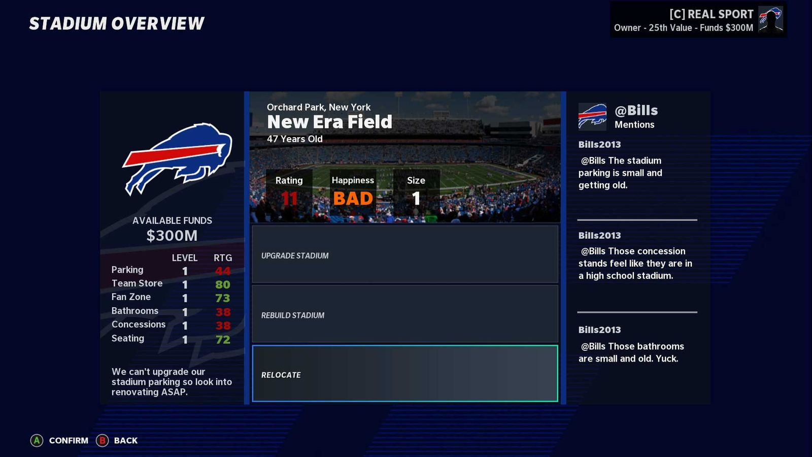 Madden 21 relocation menu 1