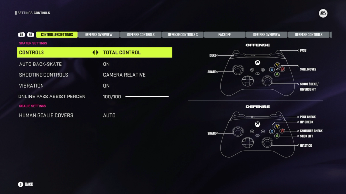 NHL 24 Total Controls