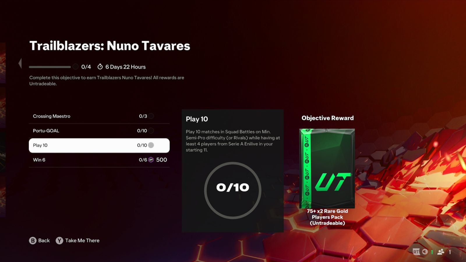 FC 25 Trailblazers Nuno Tavares Objectives