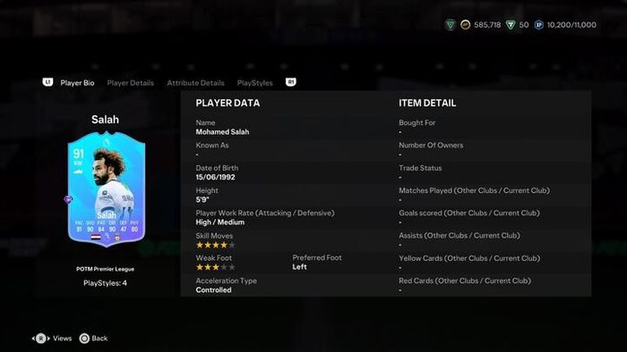 Premier League POTM Salah SBC