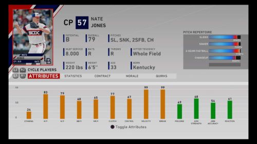 Nate Jones MLB The Show 20 best minor league players RTTS Franchise Mode