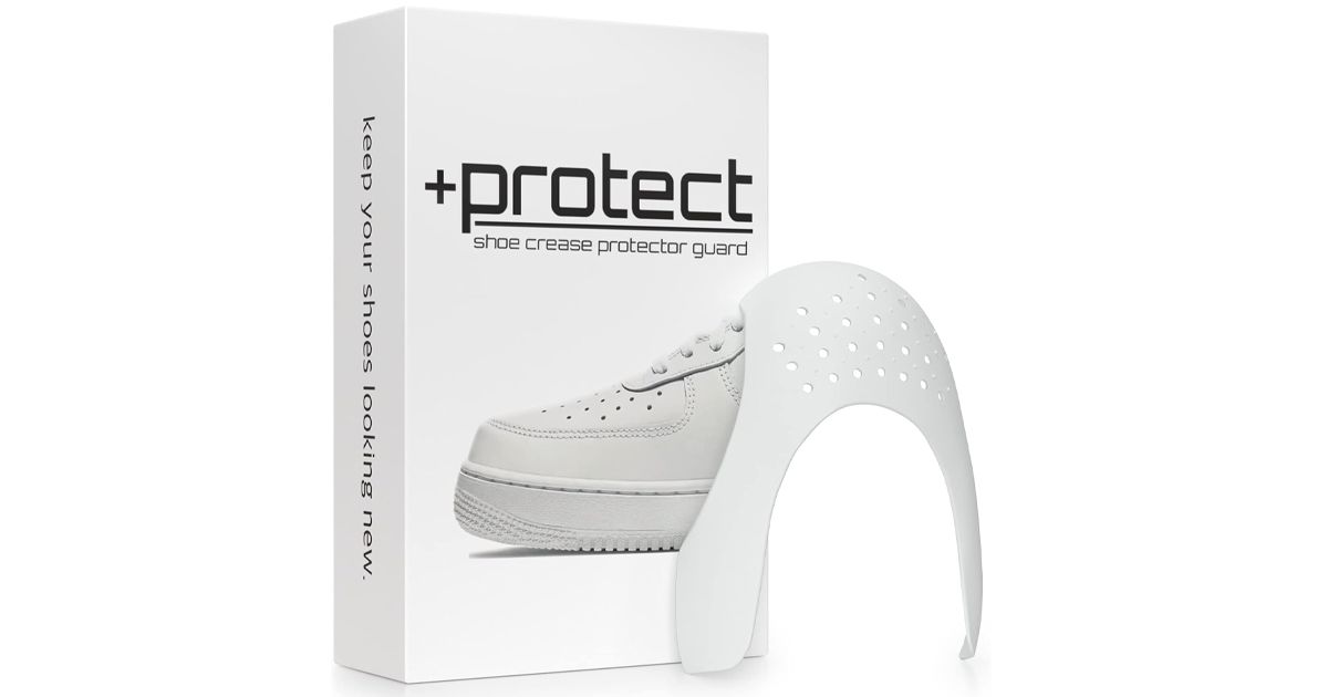 +Protect Crease Guards product image of a white crease protector next to a white box.