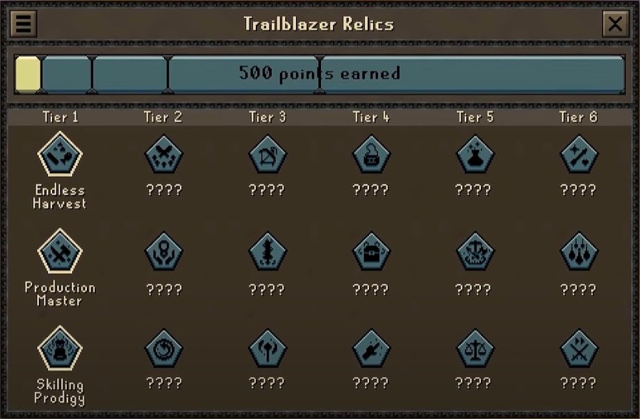 OSRS Trailblazer Relics