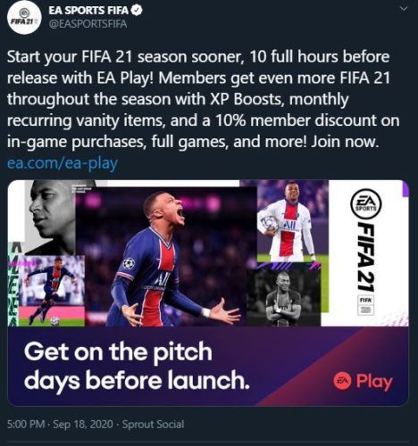 fifa 21 ea play rewards tweet