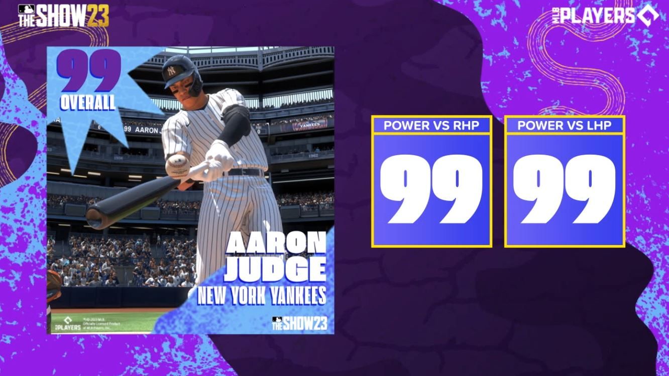 Aaron Judge gets 99 power vs left & right-handed pitching in MLB The Show 23