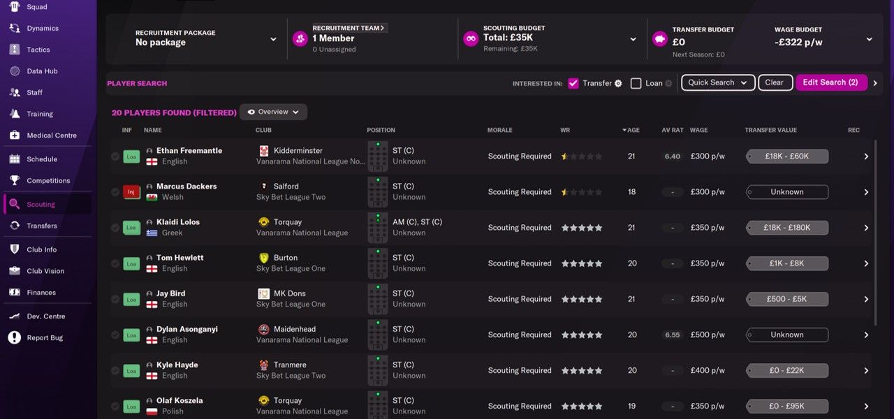 SHORTLIST - Finding and scouting the best players will be key to your success in FM22