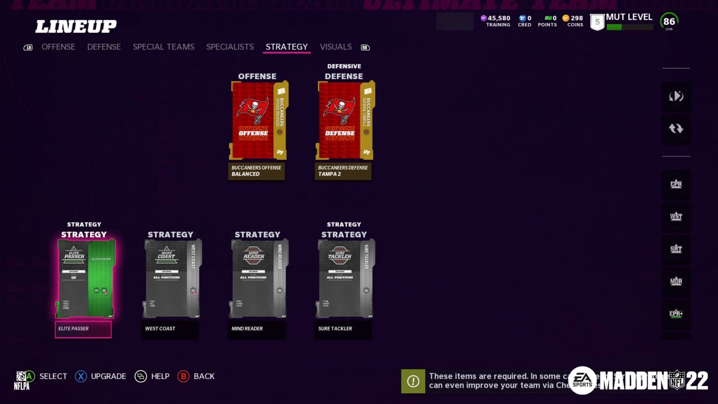 Madden 22 Ultimate Team Strategy Items MUT 