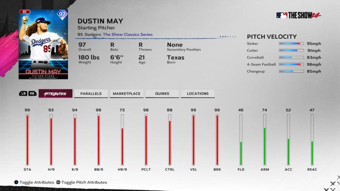 MLB The Show 24 The Show Classics Pack 2 Dustin May Card