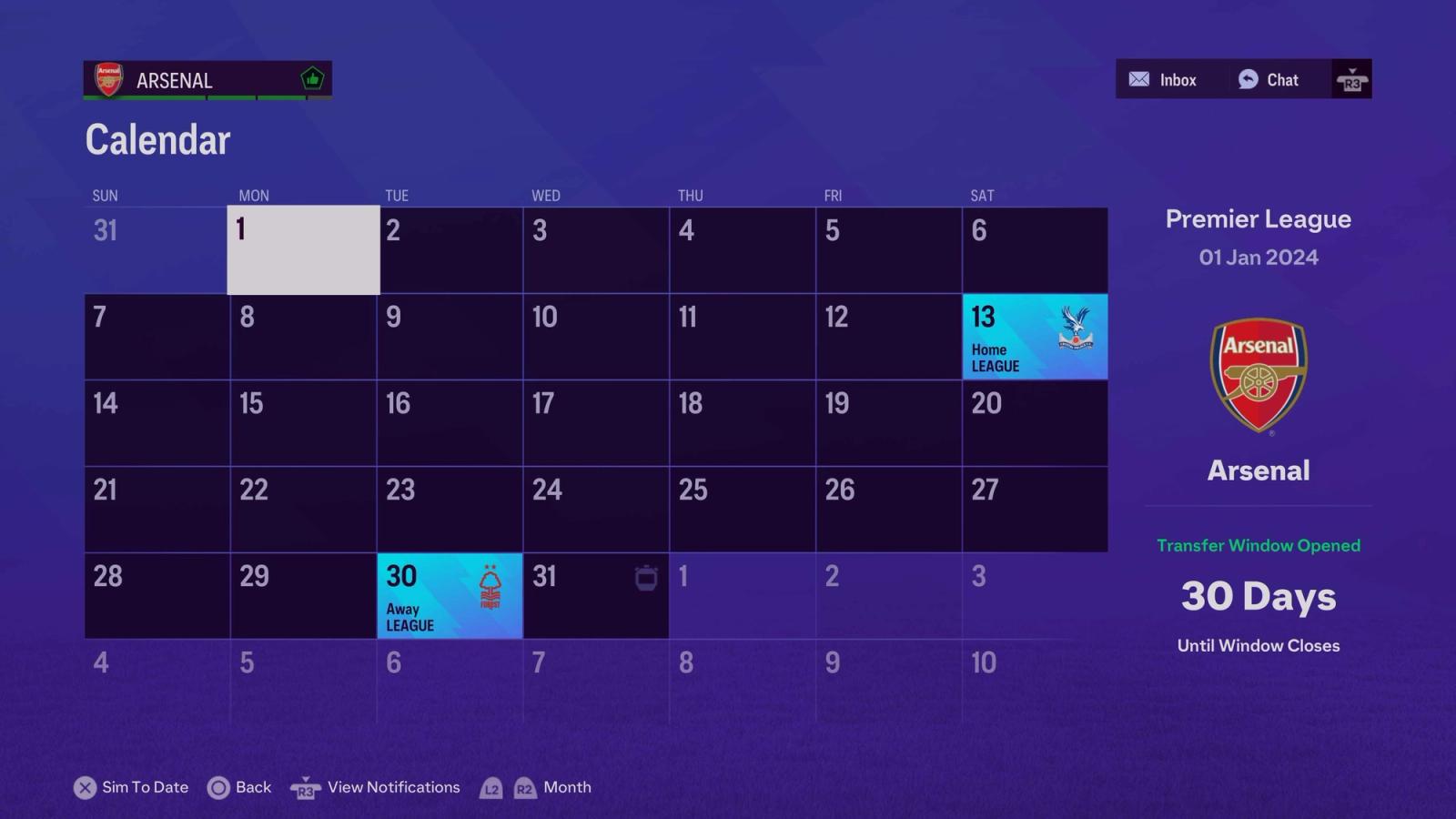 FC 24 Career Mode Calendar