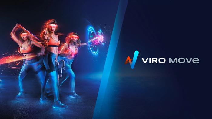 Viro Move image of the orange and blue Viro Move logo with a woman providing the demonstration.