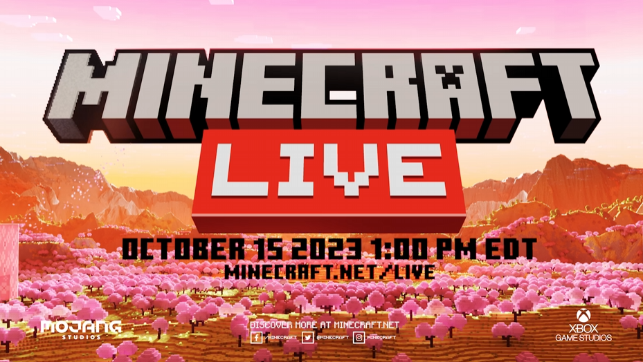 A screenshot from the "Minecraft Live is back for 2023!" YouTube video.