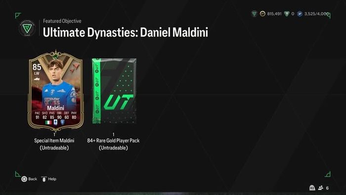 Ultimate Dynasties: Daniel Maldini objectives