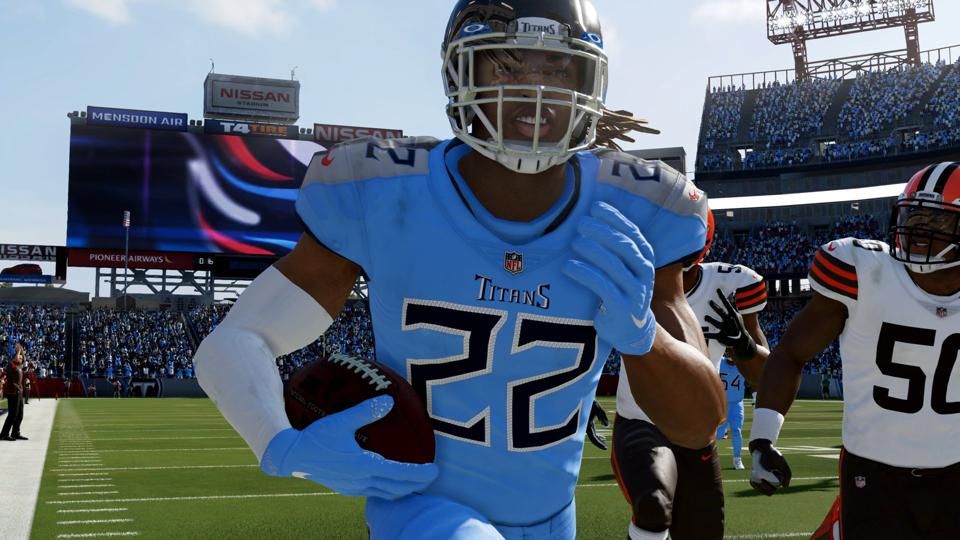 Derrick Henry runs down the sideline in NBA 2K22