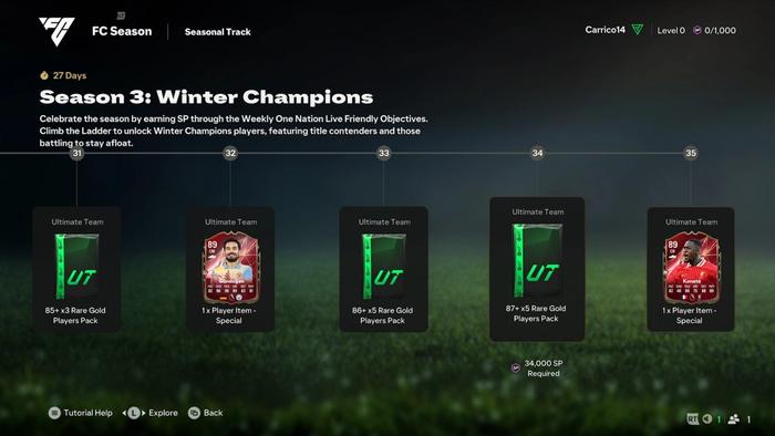 EA FC 25 Season 3: Winter Champions Seasonal Track Rewards