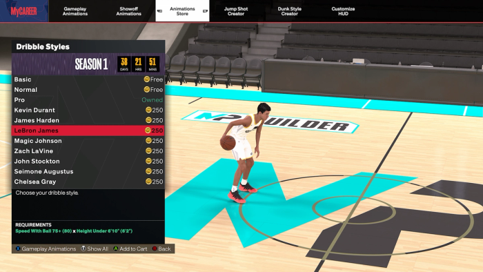 NBA 2K24 Animations Store