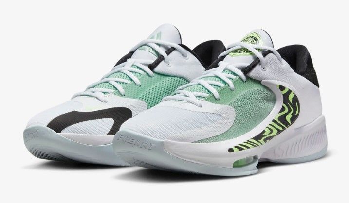 Nike Zoom Freak 4 product image of a white and light green colourway.