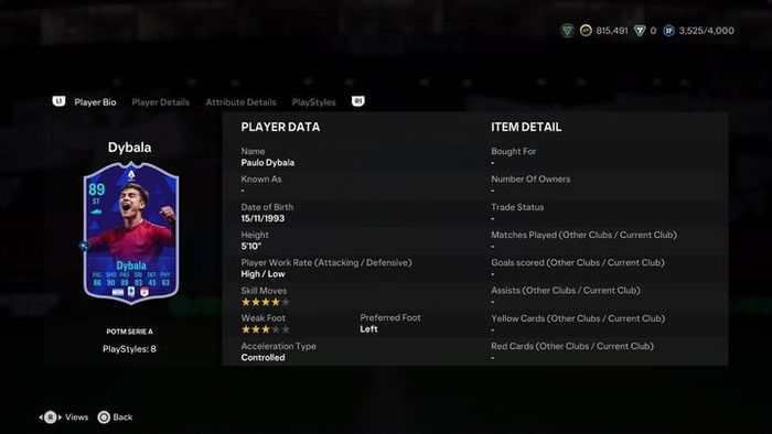 Serie A POTM Dybala SBC