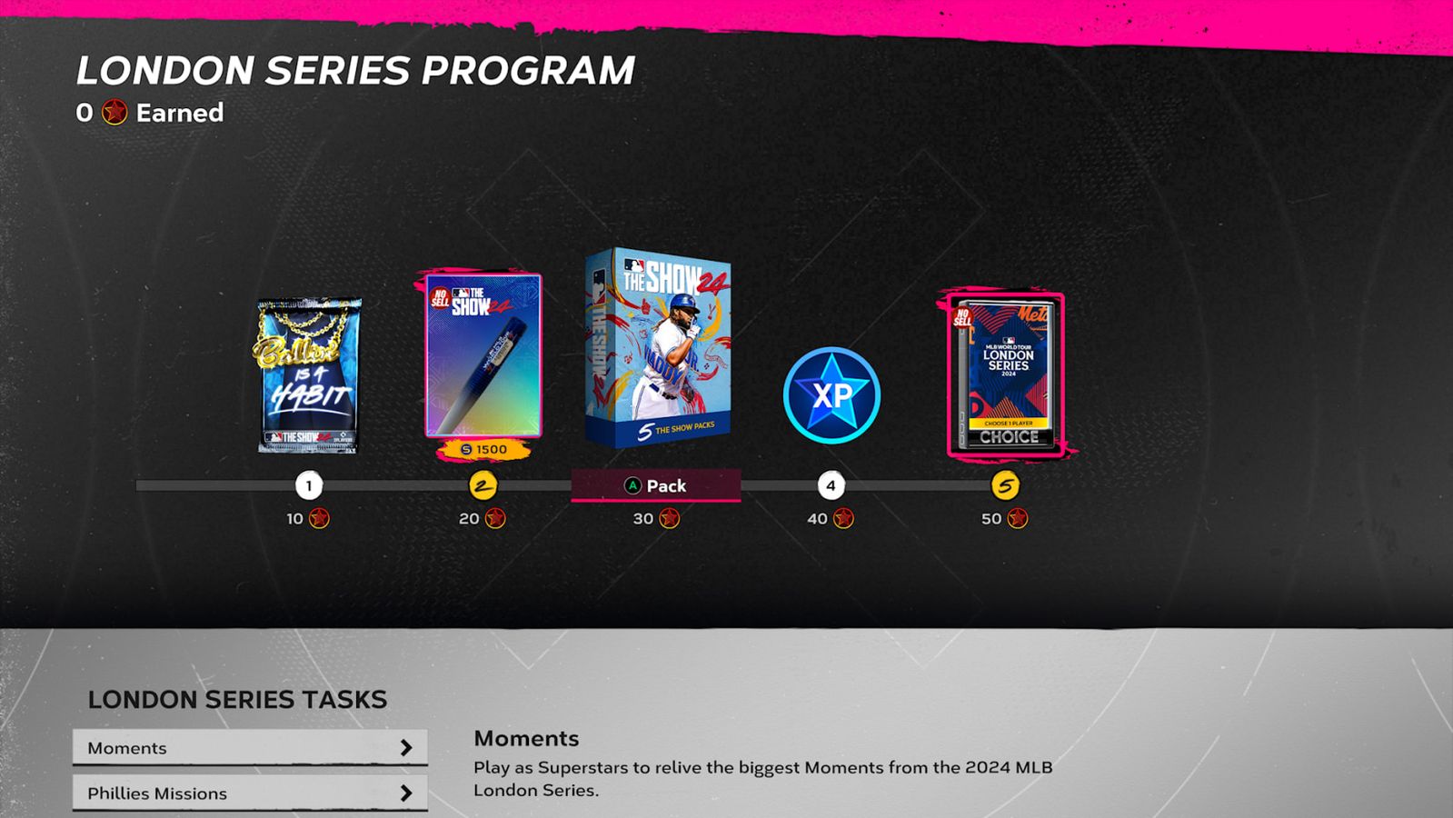 MLB The Show 24 London Series Program Reward Path