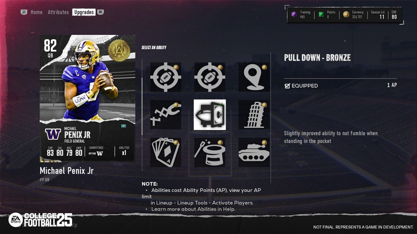 College Football 25 Ultimate Team Player Item