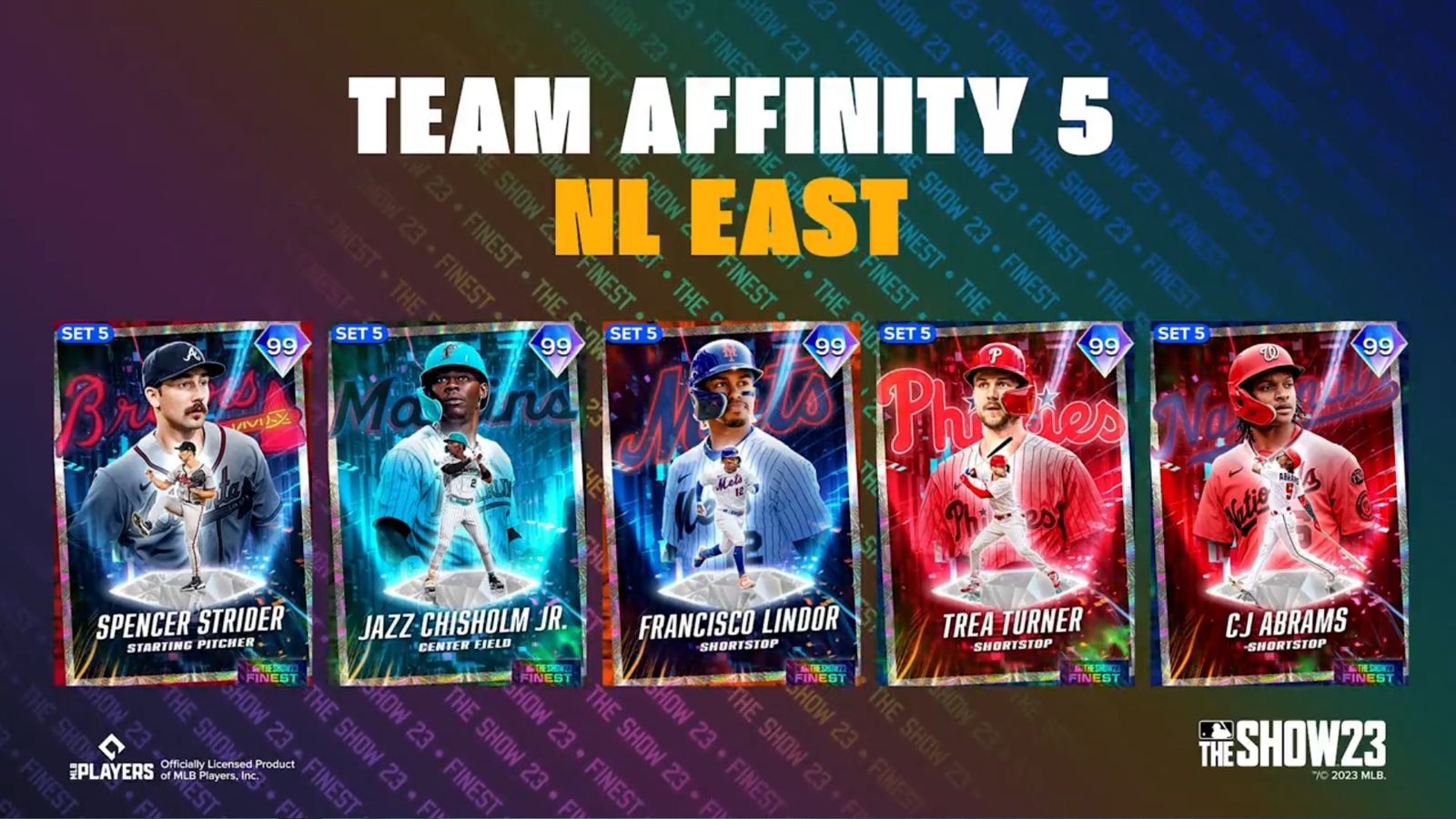 MLB The Show 23: Team Affinity 5 NL East cards