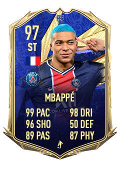 fifa 21 mbappe toty 98