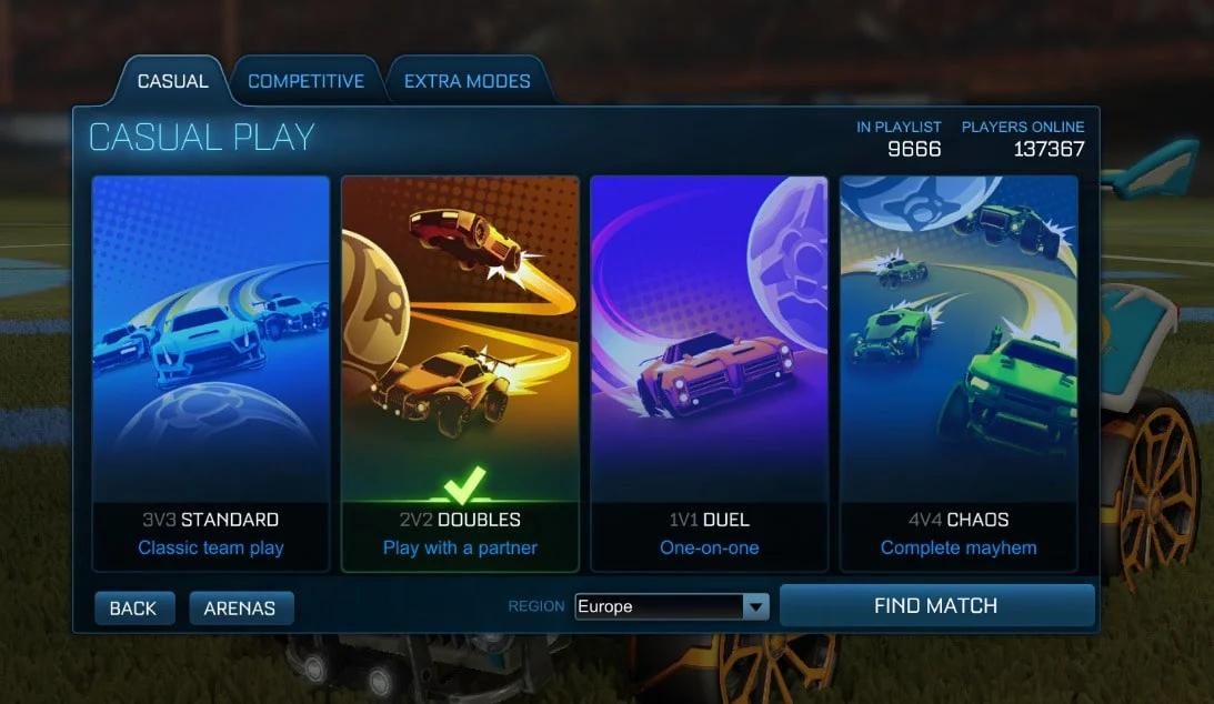 Rocket League playlists