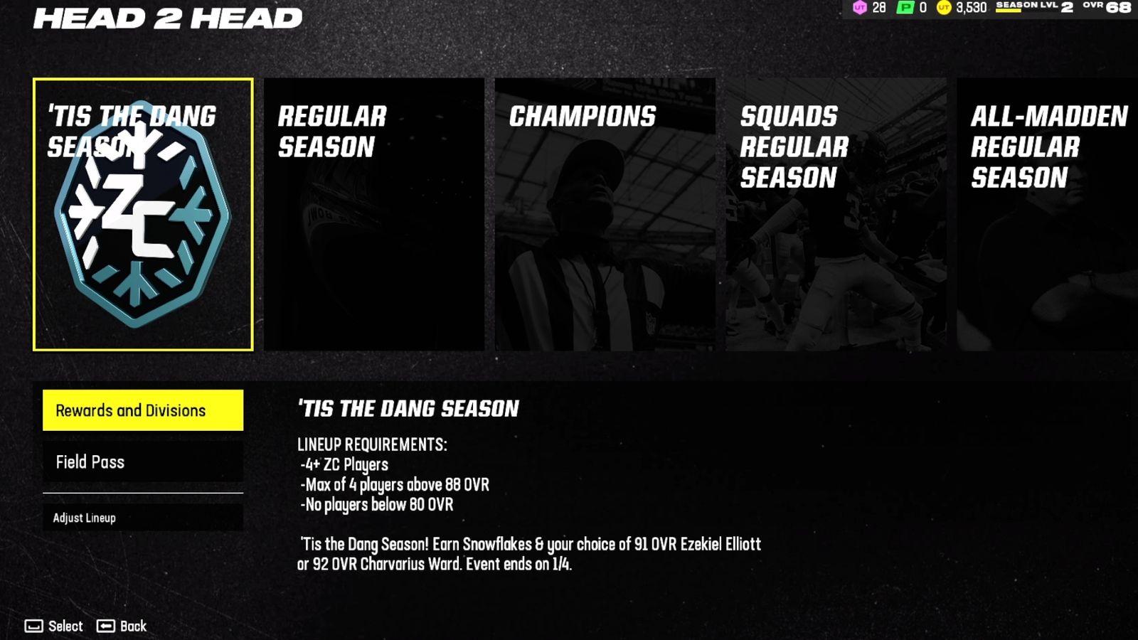 Madden 24 Zero Chill Program H2H Event