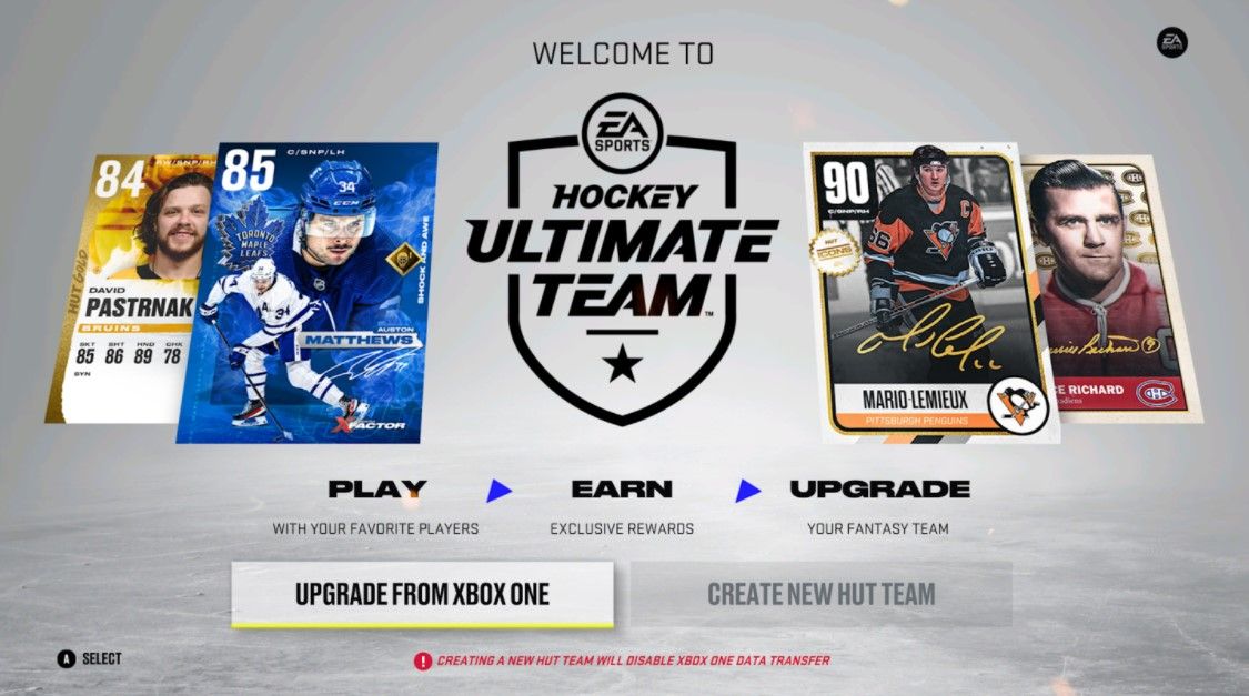 NHL 22 HUT Transfer screen