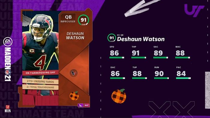 Madden 21 Autumn All Stars Deshaun Watson