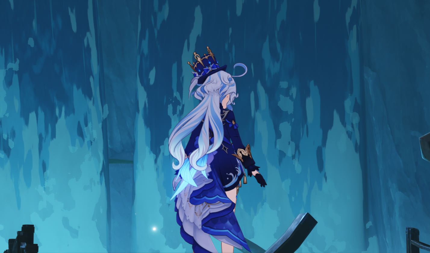 A screenshot of Furina from the Genshin Impact Fontaine Archon Quest Act 5.