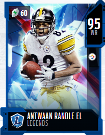 Antwaan Randle El's 95 OVR Legends MUT card