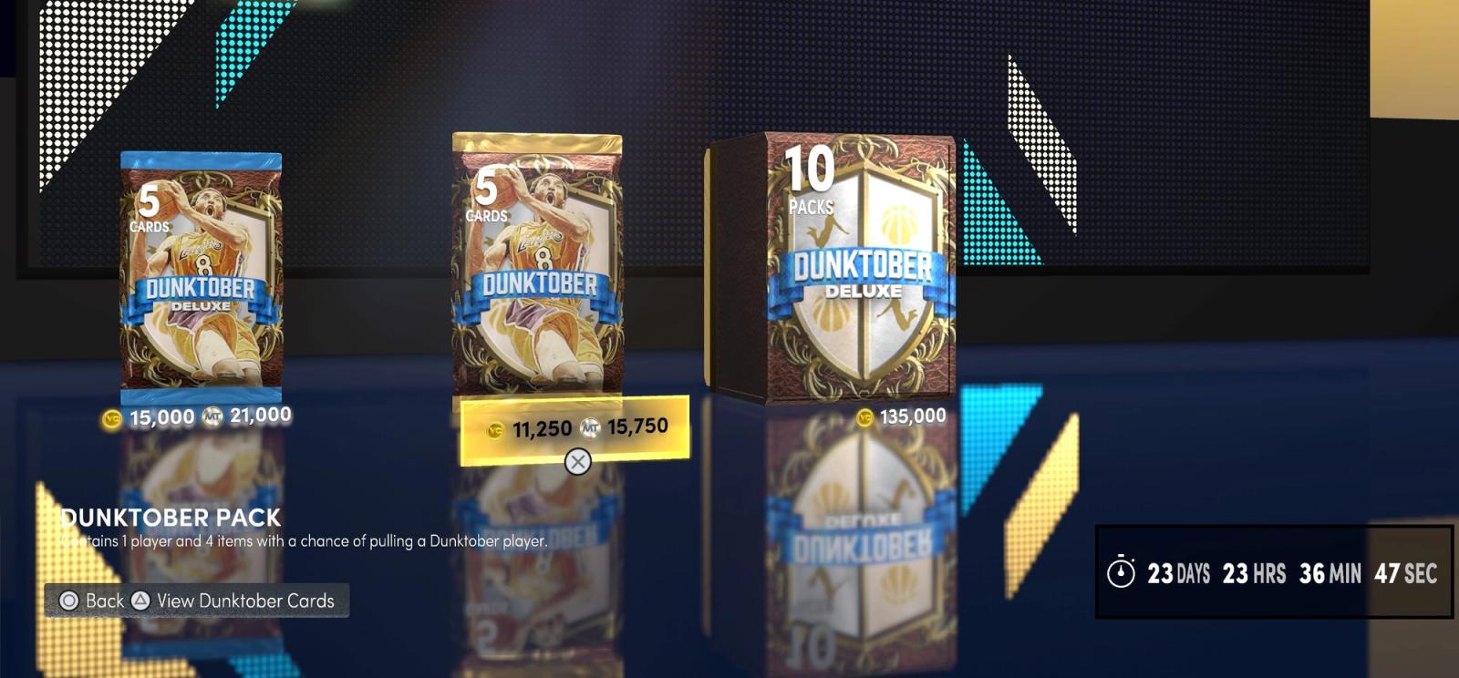 The dunktober packs in NBA 2K22