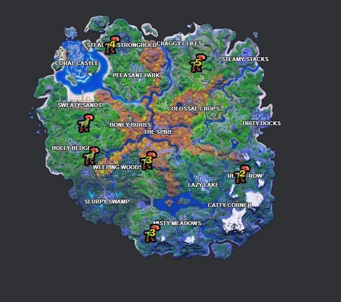 Fortnite Season 6 Week 3 Raptors Locations Map