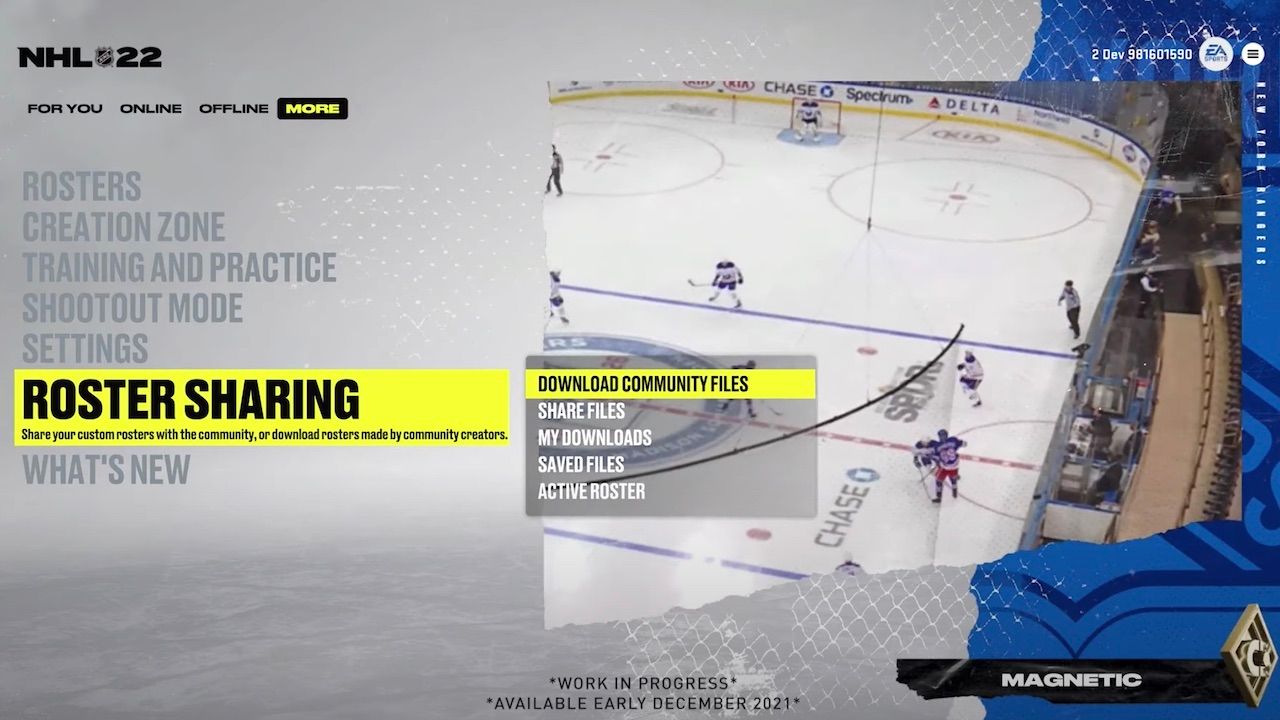 NHL 22 HUT Transfer Roster Sharing